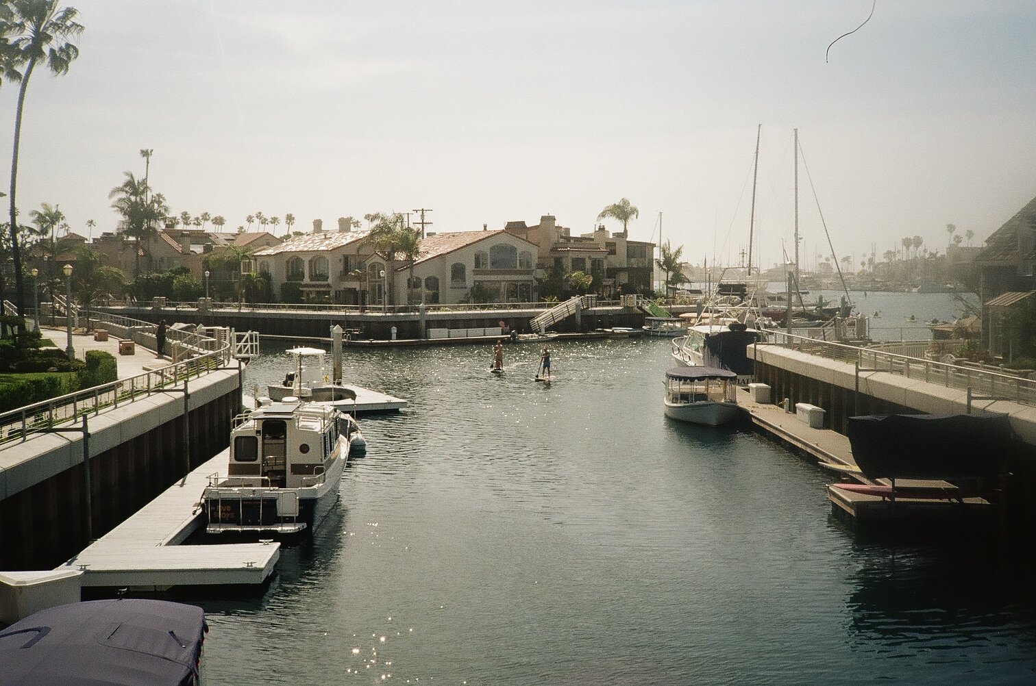 New port village with some boats
